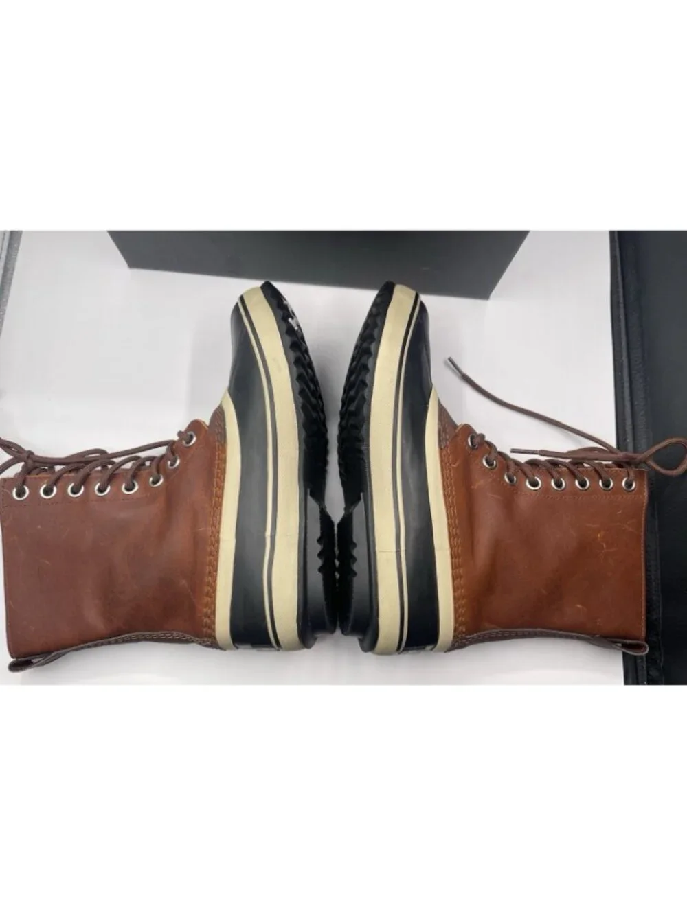 Sorel 1964 Premium‎ Duck Boots Brown Waterproof Leather Size 8.5 Oxford Tan